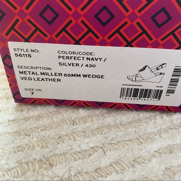 NWT Tory Burch Miller metal logo wedge sandal - Picture 6 of 13